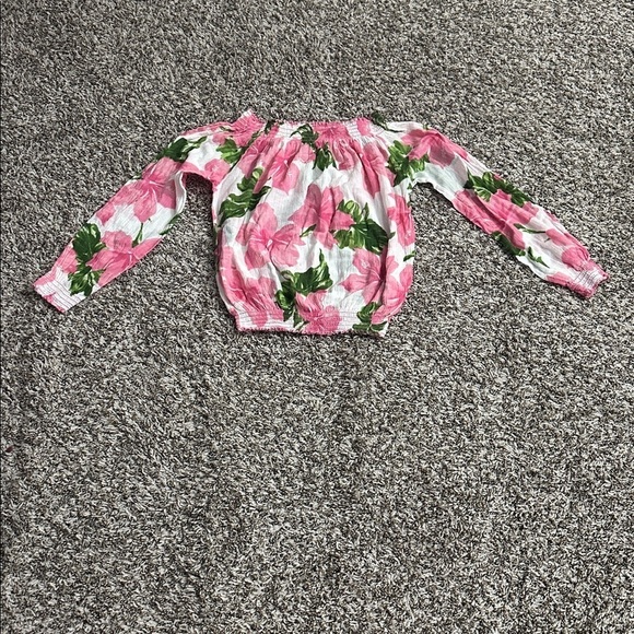 VENUS Tops - Pink Floral Off Shoulder Blouse Size Small